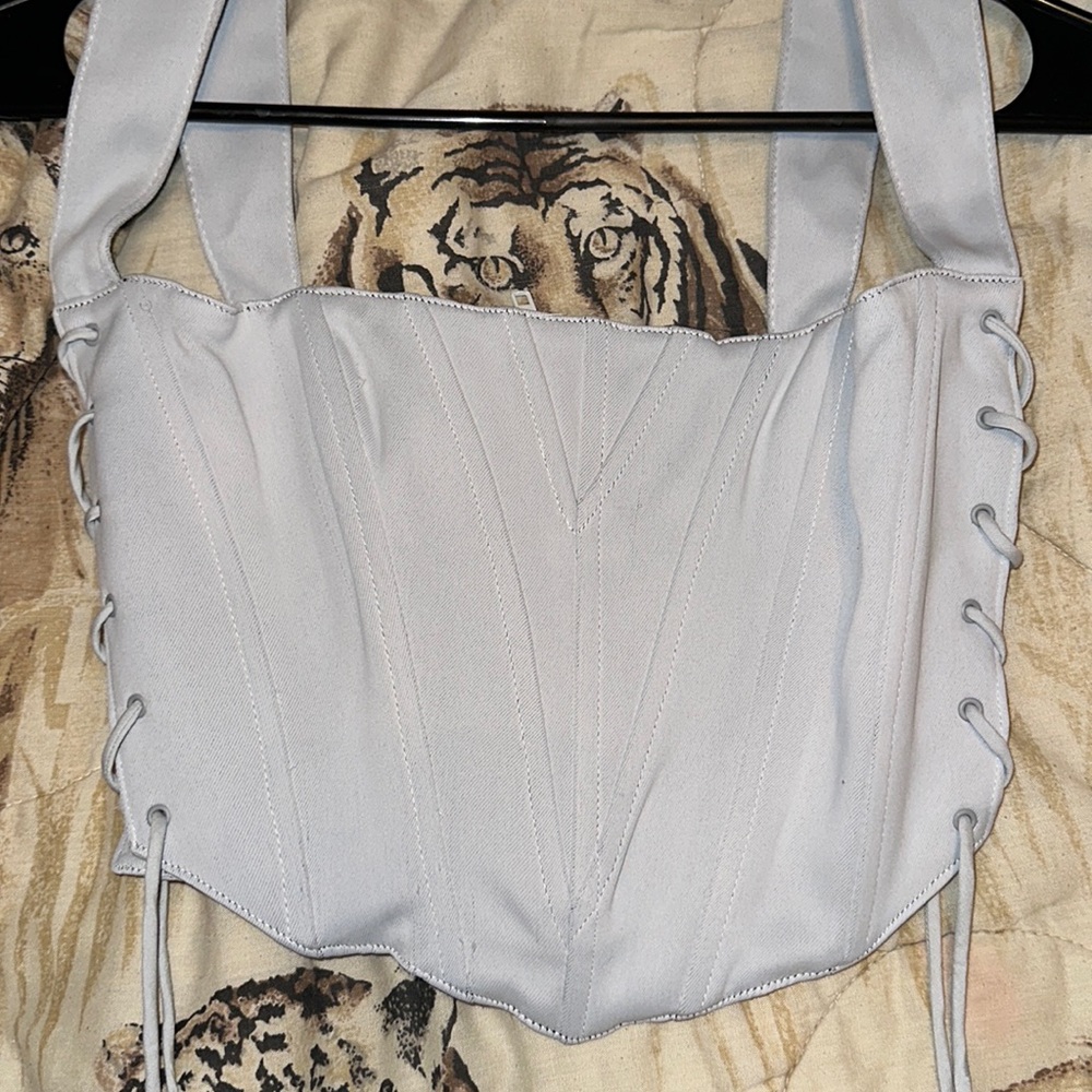 Guizio classic fitted corset in blue